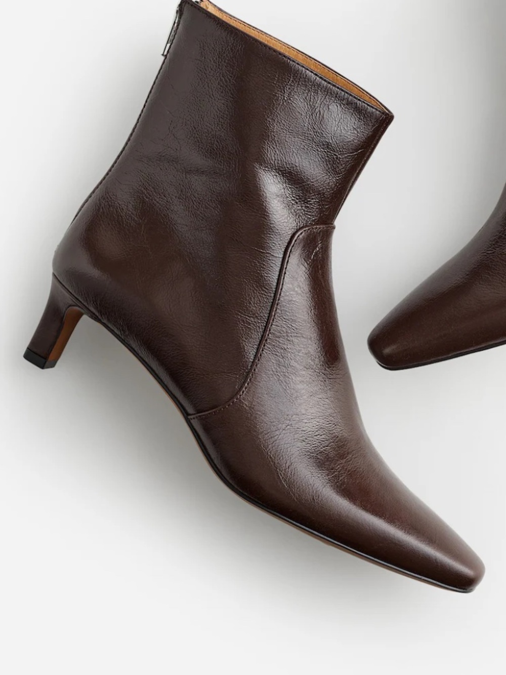 MADEWELL Dimes Kitten Heel Booties in Chocolate Leather ~ 5 M - Picture 3 of 13